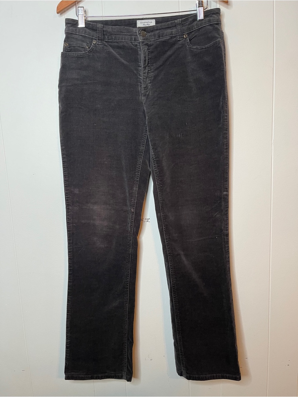 Charter Club Classic Fit Brown Corduroy Pants Classic Jean Cut Straight Leg 6